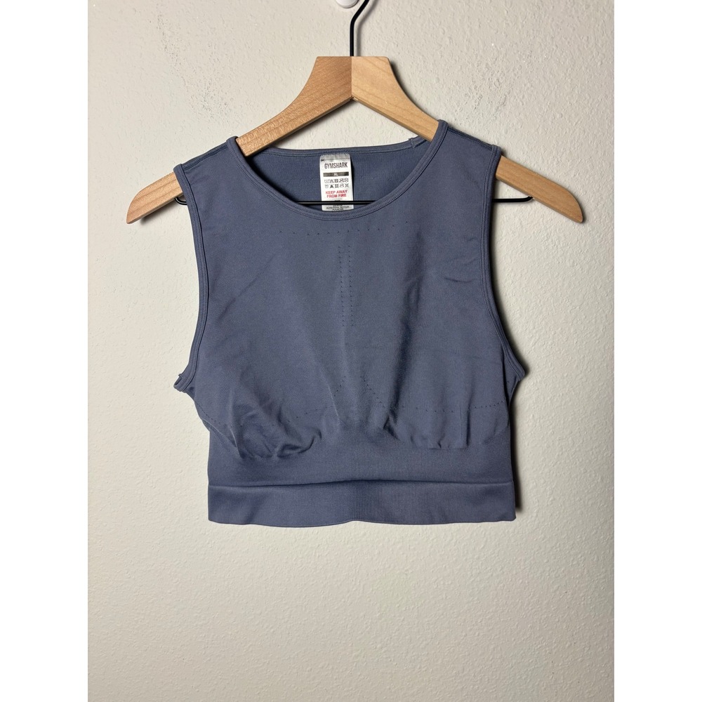 Gymshark Sweat Seamless Midi Tank Evening Blue Size XL Activewear Workout Top